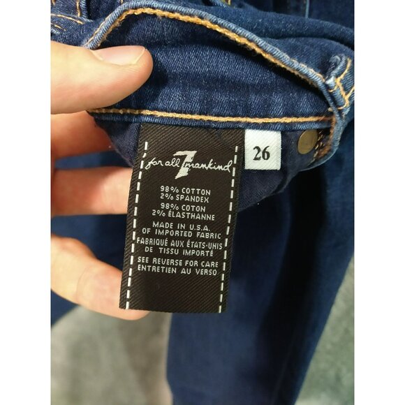 7 For All Mankind Jeans Womens 26 Blue Denim The Skinny Ankle Stretch Dark Wash - Picture 8 of 9